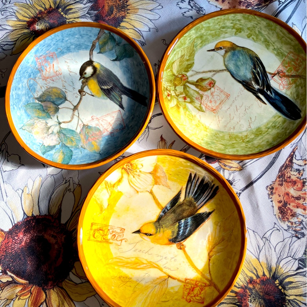 NEW W/TAGS STUDIO SHOP BIRD PLATES BY ARTIST SUSAN WINGET, DESERT PLATES 3 TOTAL